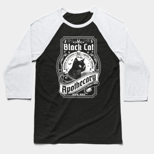 Black Cat Apothecary - Salem 1692 Retro Vintage Halloween Baseball T-Shirt